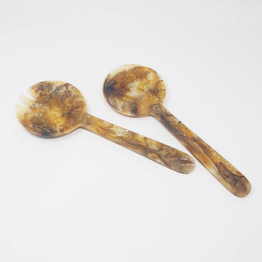 Tortoiseshell Salad Servers S/2