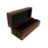 7-1/4" Wood Telescope Box with Brass Diamond Inlay
