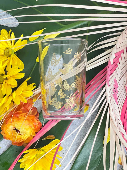 Moroccan Tea/Wine Glasses "Little Butterflies" Design, S/6