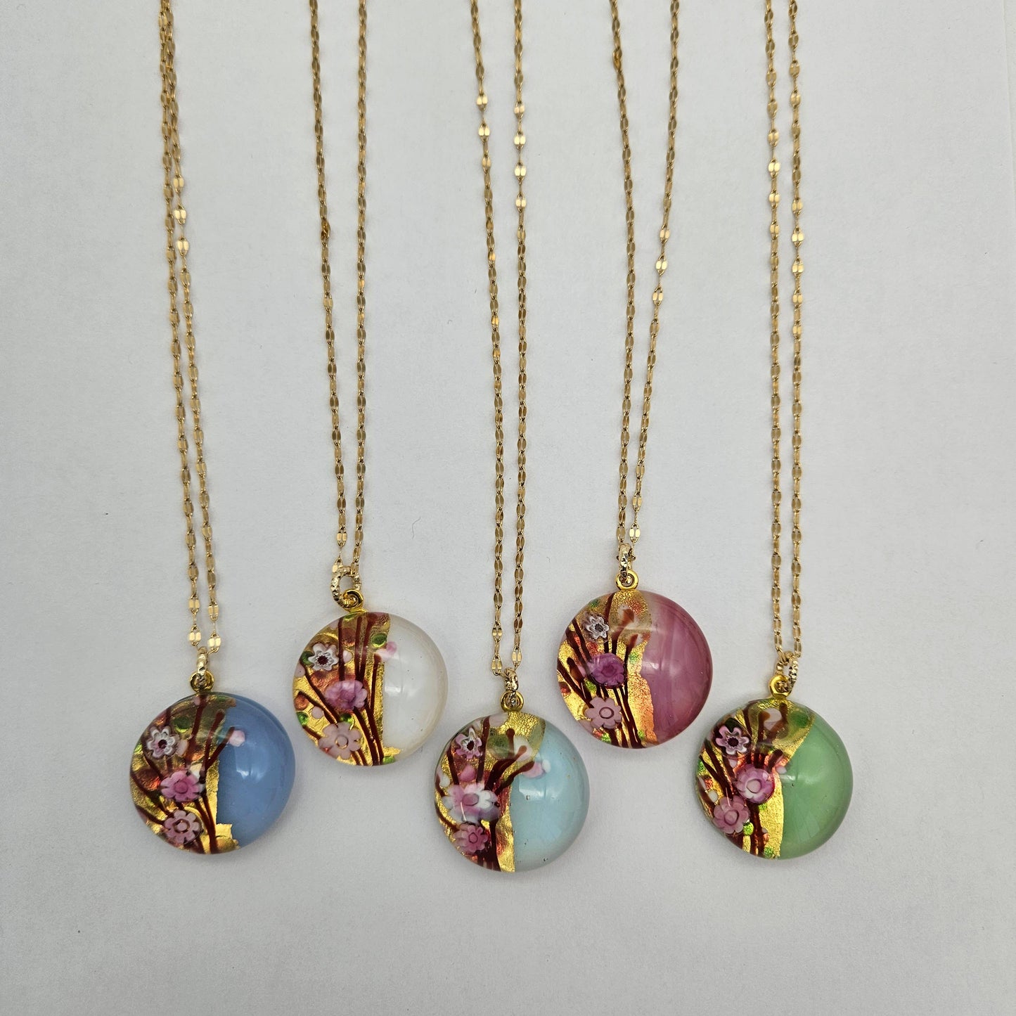 "Cherry Blossom" Murano Glass Pendant Necklace