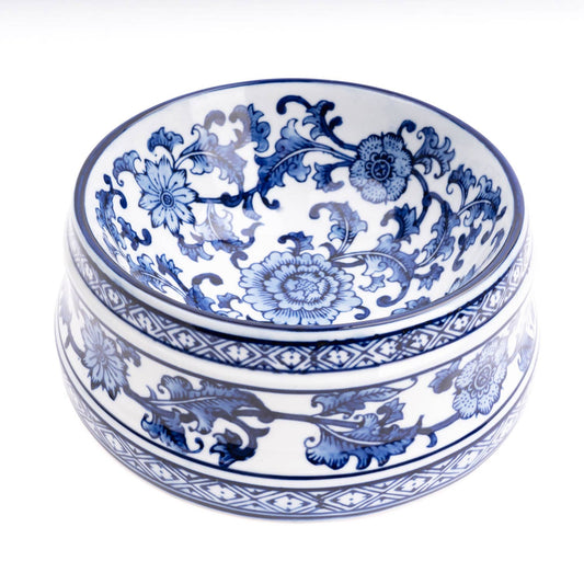 Blue Chinoiserie Large Dog Bowl