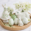 White & Green Cherry Blossom Porcelain Egg