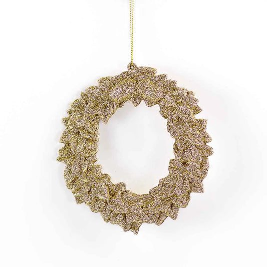 Glamour Gold Wreath Ornament 5"