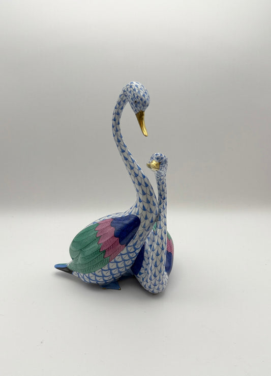 Blue Pair of Swans