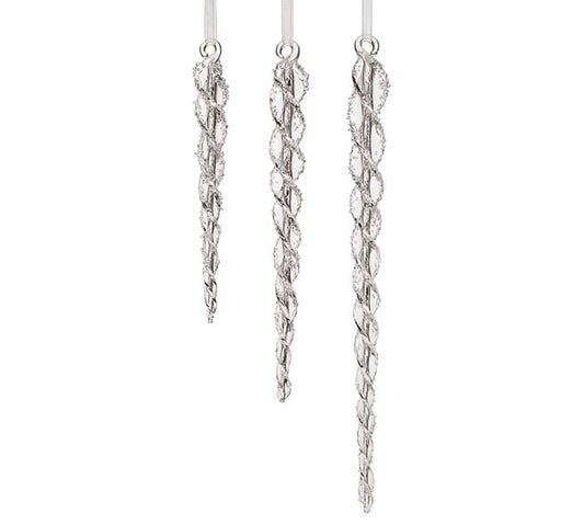 Clear Glass Icicle Ornament