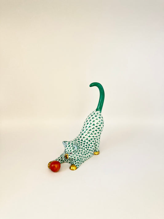 Cat Playing w/ Ball Green