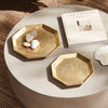 Dezi Octagonal Serving Tray: Gold/Aluminum