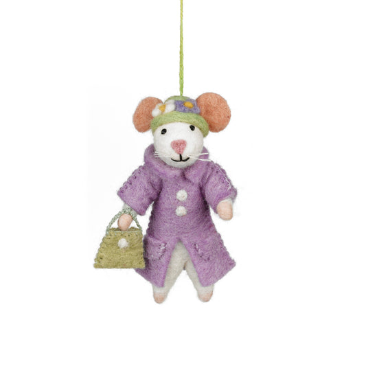 Handmade Felt Matilda the Mouse Hanging Decoration