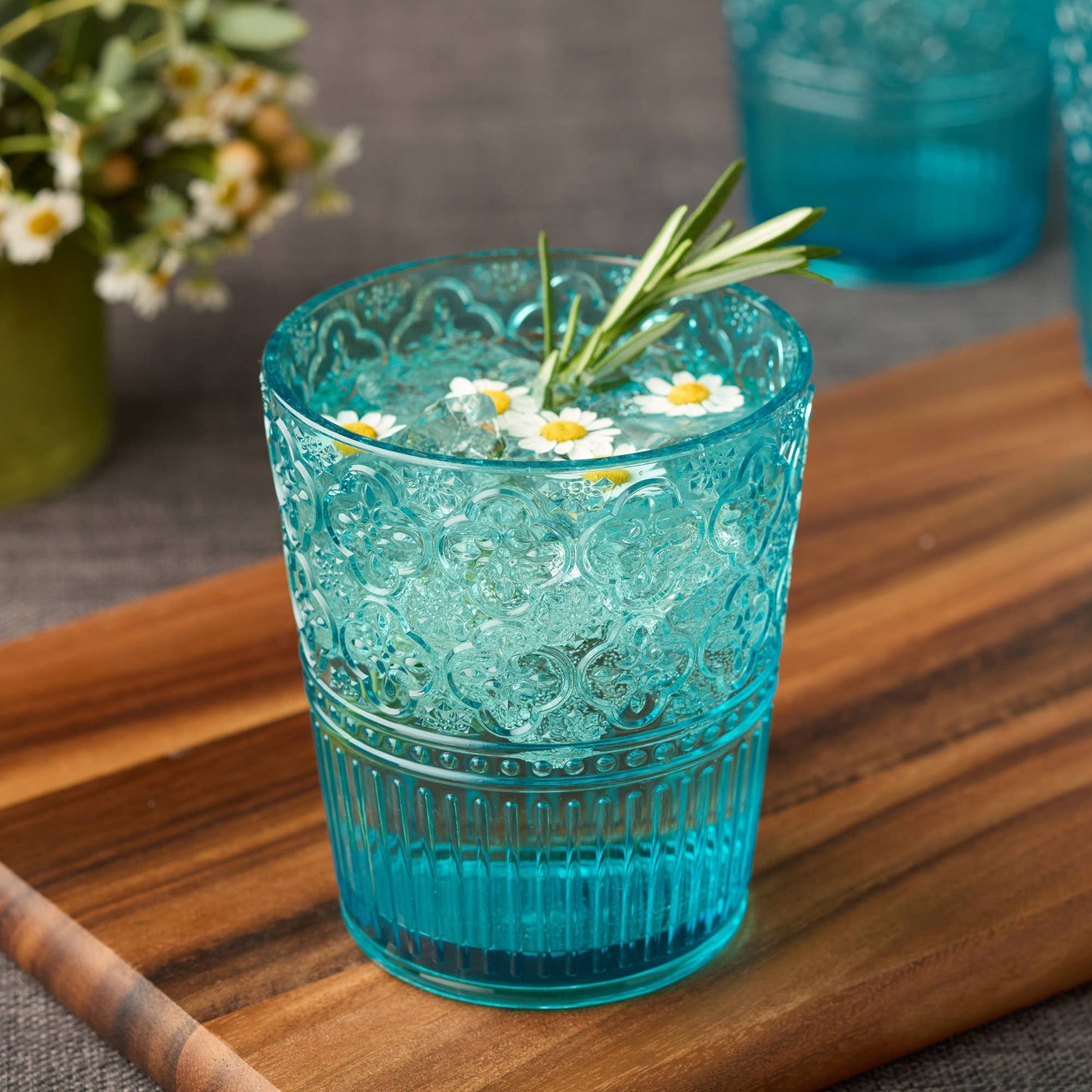 Victoria Aqua Acrylic Glass, S/6