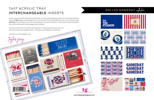 Acrylic Tray Inserts - Gameday "Dallas"
