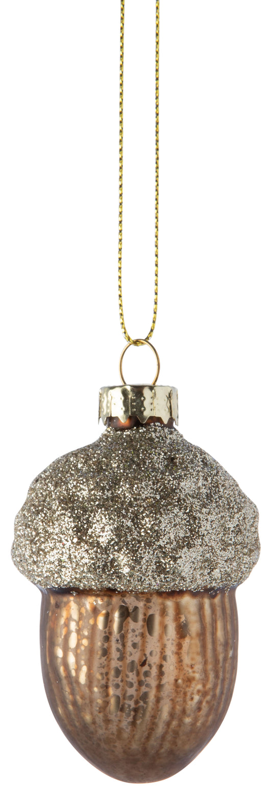 Glass Acorn Ornament 2.5"