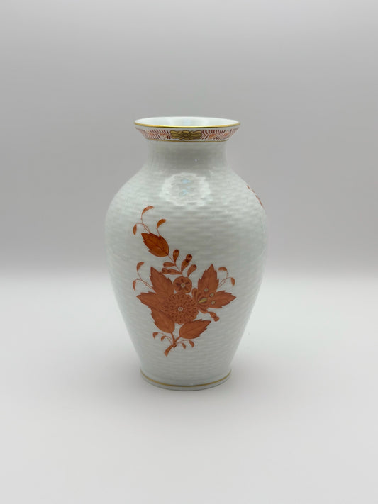 5.75” Chinese Bouquet Rust Urn Vase
