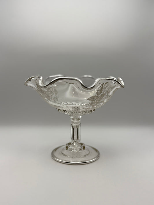 Sterling Overlay Pedestal Candy Bowl