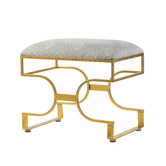 Gold Ironed Upholstered Bench