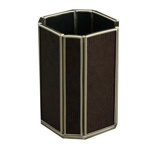 Brown Lizard Skin Pen Cup