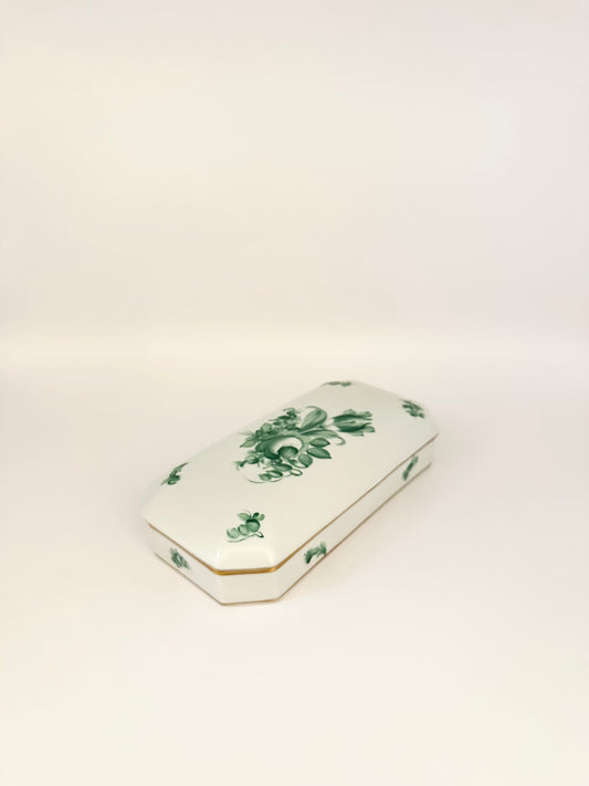 6.5" Floral Green Box w/ Lid