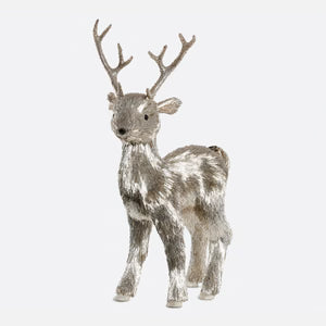LARGE Festive Fiber Blend Standing Deer - Gold