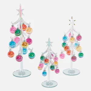 Glass Tree with Ornaments