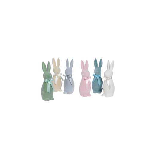 Pastel 6" Flocked Bunny
