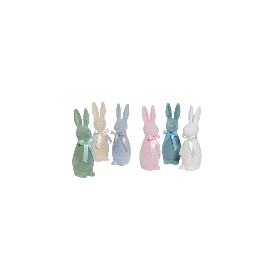 Pastel 6" Flocked Bunny