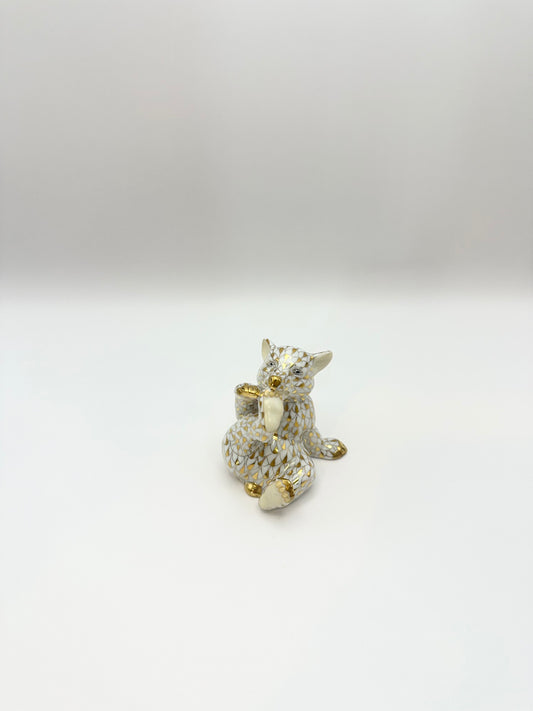 Bear Cub w/ Paw in Mouth Gold