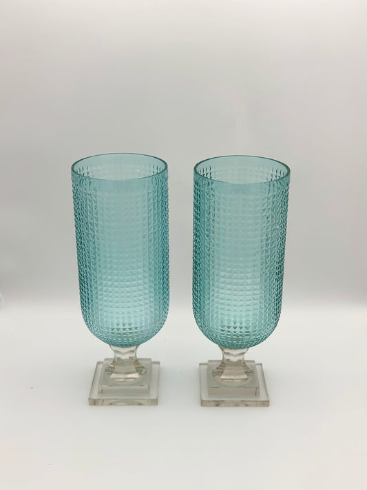 Pair of Diamond Cut Sky Blue Hurricanes