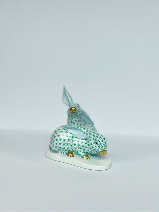 Pair of Rabbits on Base Green
