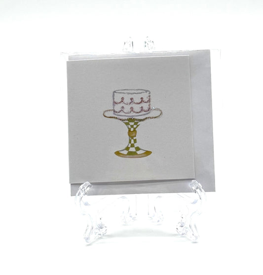 Cake on Plate Stand Enclosure Card