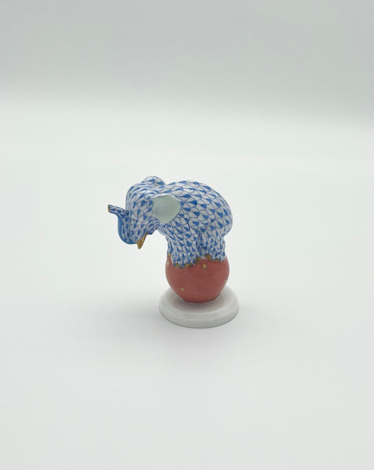Elephant Dancing on Circus Ball Blue