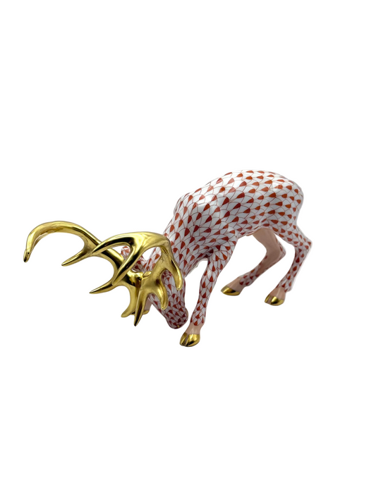 Deer Rust with Gold Antlers