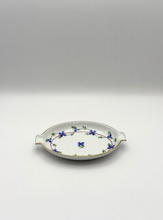 Trinket Dish 5” Blue Garland