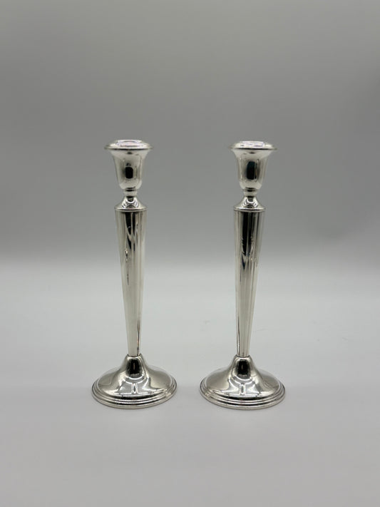 Empire Sterling Silver Pair of Candlesticks 10”