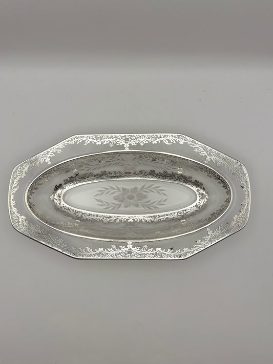 12" Sterling Overlay Oval Serving Dish