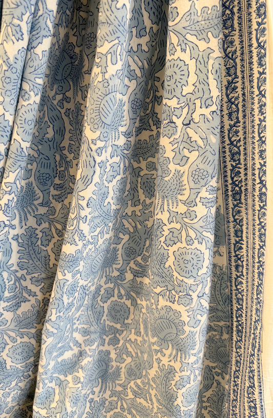 Light Blue Round Tablecloth 72"