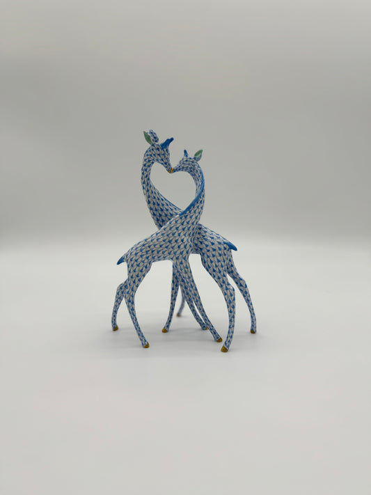 Pair of Giraffes Blue