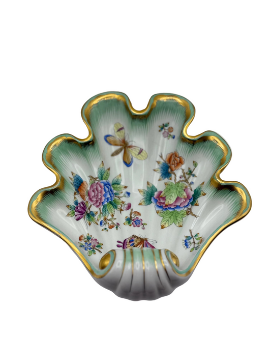 Large Shell Dish Queen Victoria Butterfly Teal