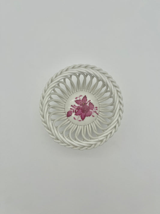 3.5" Open Weave Bowl Chinese Bouquet Raspberry