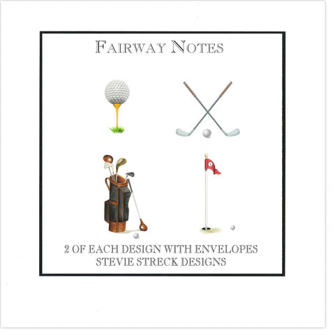 Fairway Notecards - Assorted 4 Designs Per Box