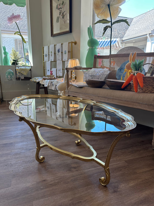 La Barge Oval Scalloped Coffee Table