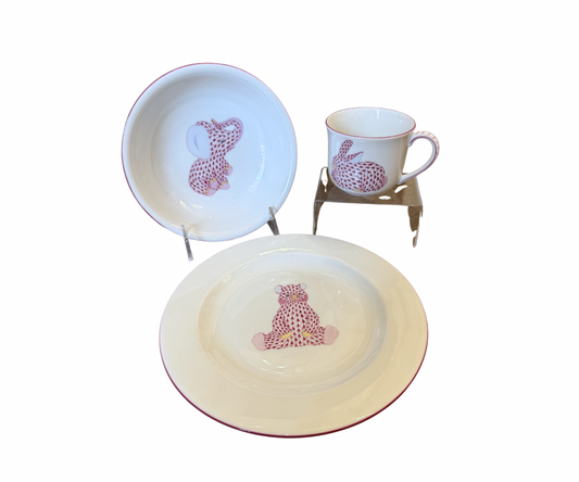 Child Set: Plate, Bowl, Cup Raspberry