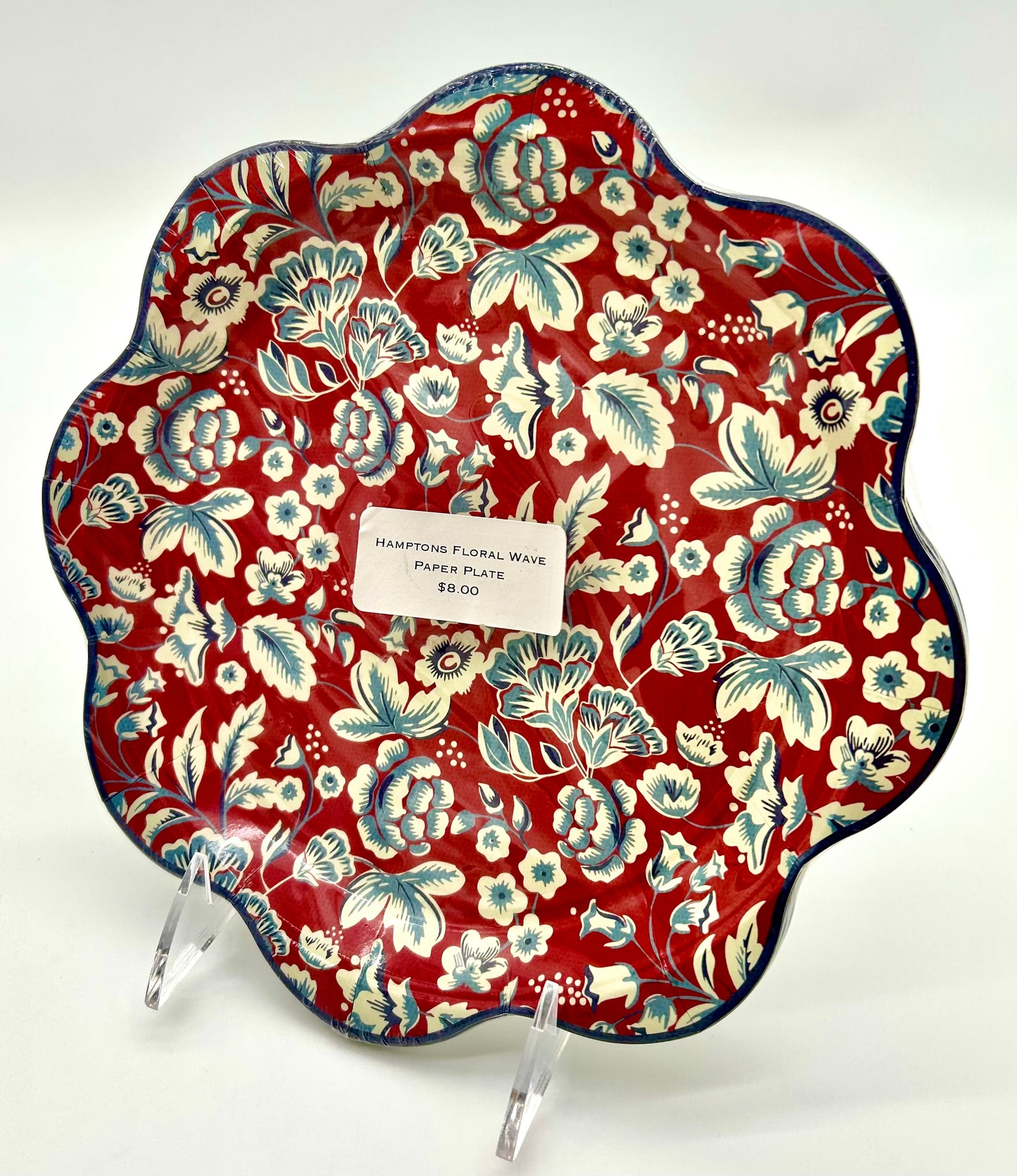 Hamptons Floral Wave Paper Plate