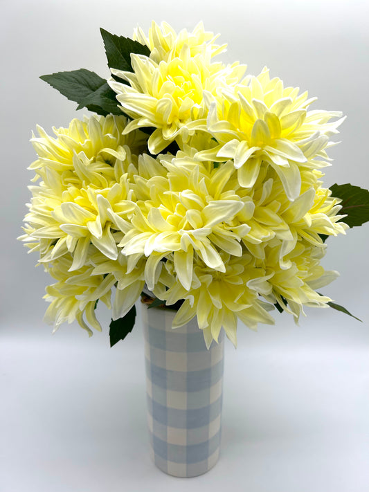 Real Touch Dahlia Bundle -Light Yellow-12"