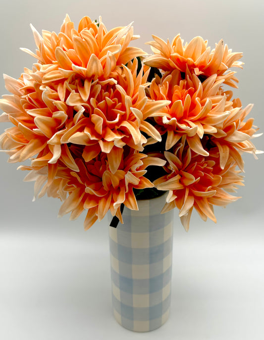 Real Touch Dahlia Bundle -Light Peach-12"
