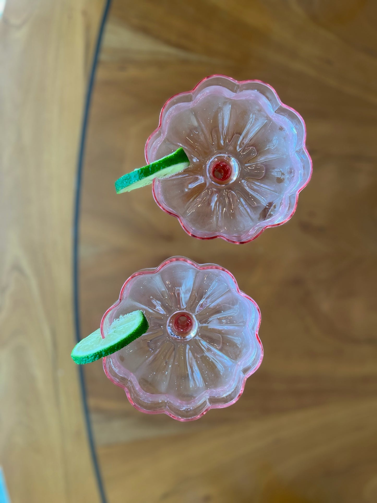 Pink Flower Coupes, S/4