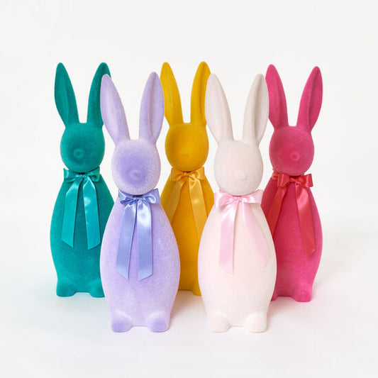 27" Flocked Button Nose Bunny
