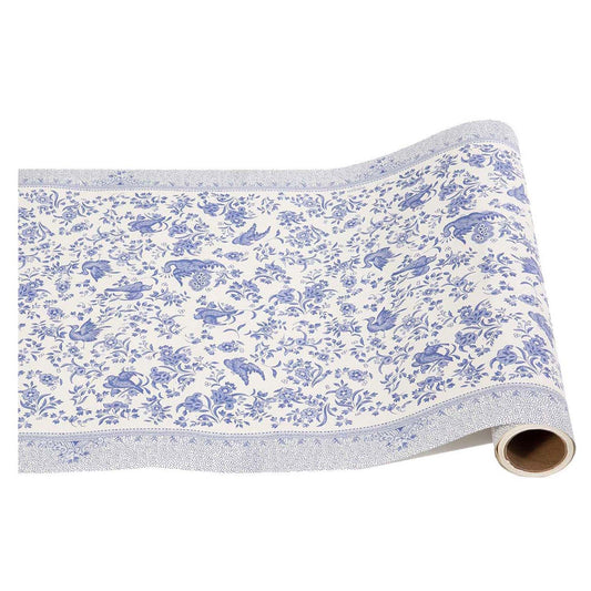 Blue Regal Peacock Paper Table Runner