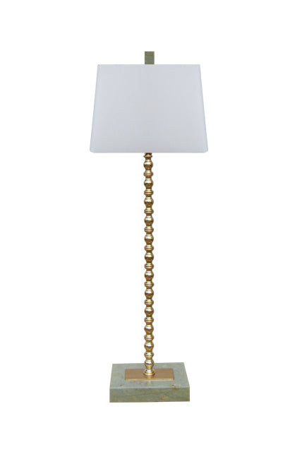 Brass Buffet 31" Lamp w/ Jade Base