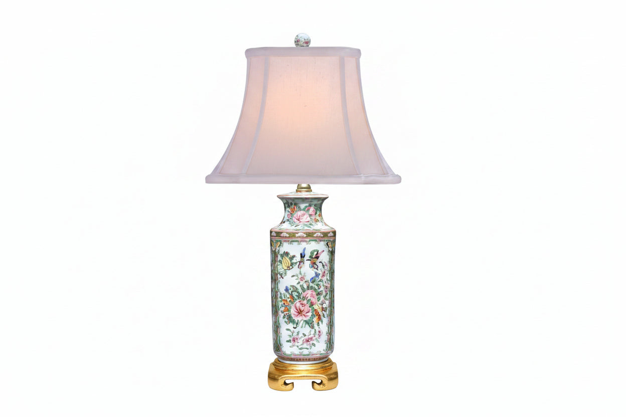 21.5"H Rose Canton Lamp