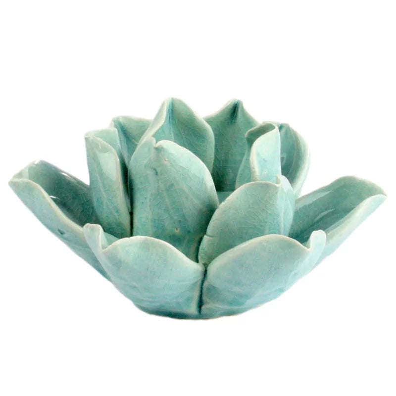 Lotus Tea Light Holder - Teal