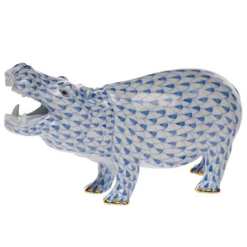 Yawning Blue Hippo